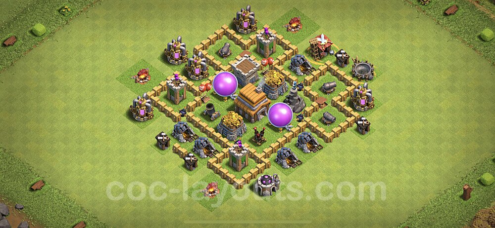 Base plan TH5 (design / layout) with Link, Anti Air, Hybrid for Farming, #49