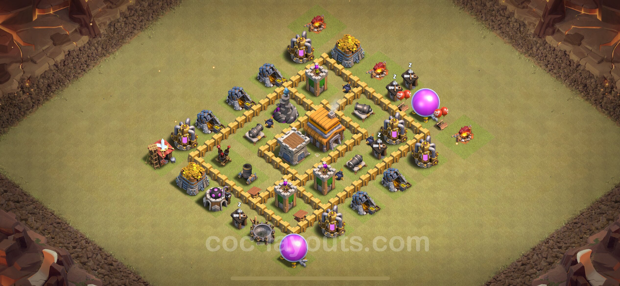 Best Anti 3 Stars War Base TH5 with Link 2025 Town Hall Level 5 CWL