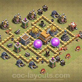 Die Clan War Base RH5 + Link, Hybrid 2021 - COC Rathaus Level 5 Kriegsbase (CK / CW) - #15