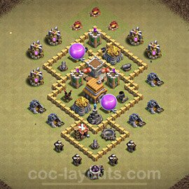Die Anti 2 Sterne Clan War Base RH5 + Link, Hybrid 2022 - COC Rathaus Level 5 Kriegsbase (CK / CW) - #16