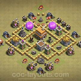 TH5 Anti 2 Stars CWL War Base Plan with Link, Anti Air, Copy Town Hall 5 Design, #19