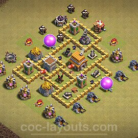 TH5 Max Levels CWL War Base Plan with Link, Anti Everything, Copy Town Hall 5 Design 2024, #20