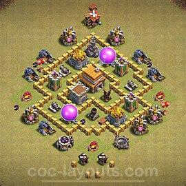 TH5 War Base Plan with Link, Anti Everything, Hybrid, Copy Town Hall 5 CWL Design 2024, #22