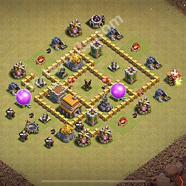 TH5 Anti 3 Stars CWL War Base Plan with Link, Anti Air, Copy Town Hall 5 Design 2025, #25