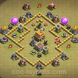 TH5 Anti 2 Stars CWL War Base Plan with Link, Anti Air, Copy Town Hall 5 Design 2024, #29