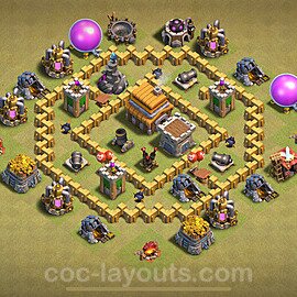 TH5 War Base Plan with Link, Anti Everything, Copy Town Hall 5 CWL Design 2024, #31