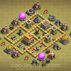 TH5 War Base Plan with Link, Anti Everything, Copy Town Hall 5 CWL Design 2024, #33