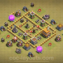 Die Clan War Base RH5 + Link, Anti Air 2022 - COC Rathaus Level 5 Kriegsbase (CK / CW) - #34