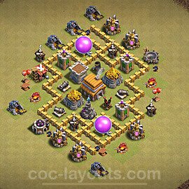 TH5 Anti 3 Stars CWL War Base Plan with Link, Hybrid, Copy Town Hall 5 Design 2024, #37