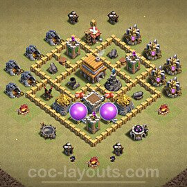 TH5 Anti 3 Stars CWL War Base Plan with Link, Anti Everything, Copy Town Hall 5 Design, #4