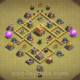 TH5 War Base Plan with Link, Anti Everything, Copy Town Hall 5 CWL Design 2024, #40