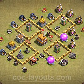 TH5 War Base Plan with Link, Copy Town Hall 5 CWL Design 2024, #41