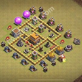 TH5 War Base Plan with Link, Anti Everything, Copy Town Hall 5 CWL Design 2025, #44