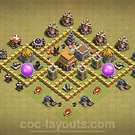 TH5 Anti 3 Stars CWL War Base Plan with Link, Anti Everything, Copy Town Hall 5 Design 2024, #48