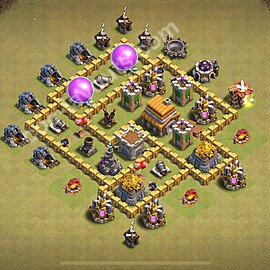 Die Anti 3 Sterne Clan War Base RH5 + Link, Hybrid 2025 - COC Rathaus Level 5 Kriegsbase (CK / CW) - #49