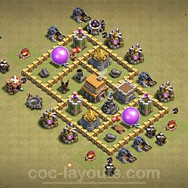 TH5 War Base Plan with Link, Anti Everything, Hybrid, Copy Town Hall 5 CWL Design, #6