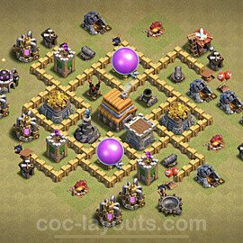 Die Anti 2 Sterne Clan War Base RH5 + Link, Anti Air 2022 - COC Rathaus Level 5 Kriegsbase (CK / CW) - #7
