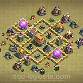 TH5 Anti 2 Stars CWL War Base Plan with Link, Anti Everything, Copy Town Hall 5 Design, #9