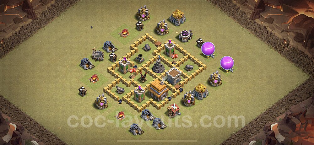 Die Clan War Base RH5 + Link, Anti Alles - COC Rathaus Level 5 Kriegsbase (CK / CW) - #26
