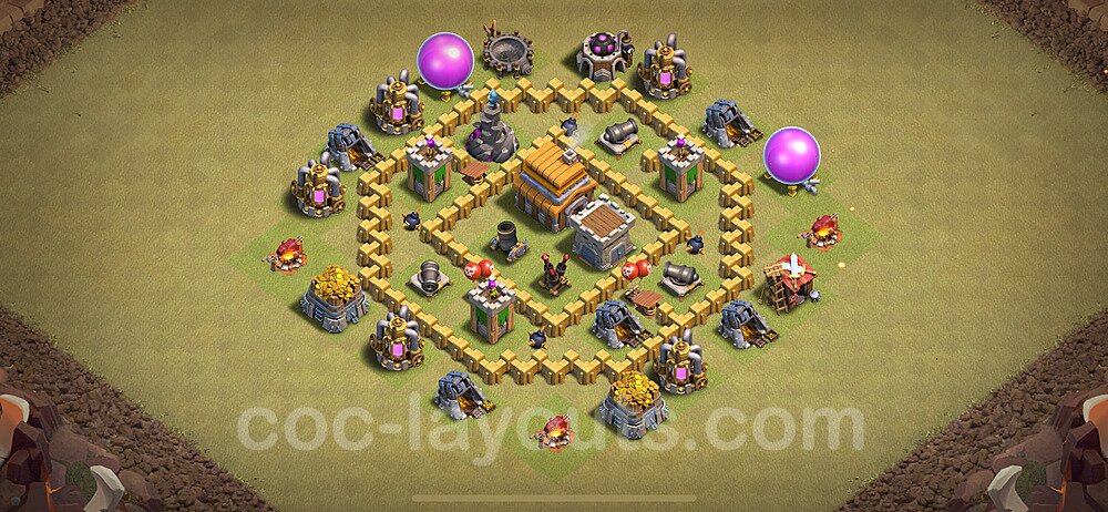 TH5 War Base Plan with Link, Anti Everything, Copy Town Hall 5 CWL Design 2023, #31