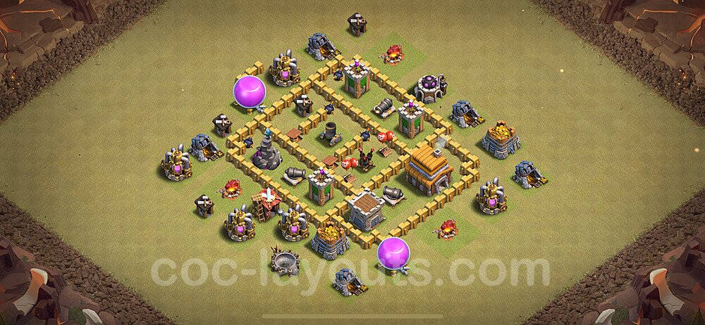 Die Clan War Base RH5 + Link, Anti Air 2024 - COC Rathaus Level 5 Kriegsbase (CK / CW) - #34