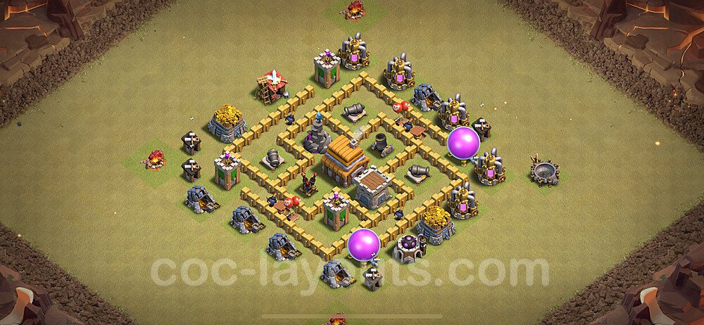 TH5 Anti 2 Stars CWL War Base Plan with Link, Copy Town Hall 5 Design 2023, #36