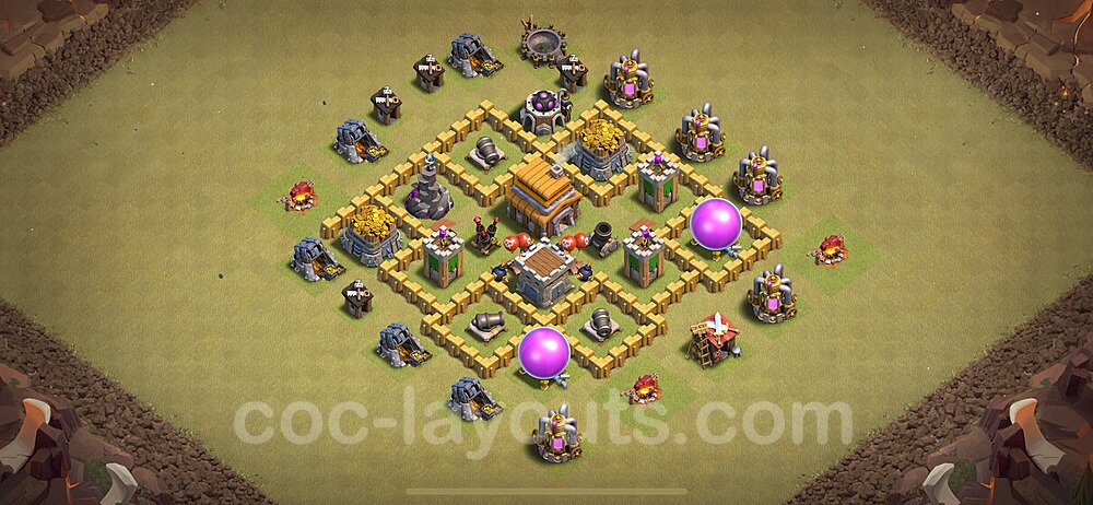 TH5 Anti 2 Stars CWL War Base Plan with Link, Copy Town Hall 5 Design 2024, #39