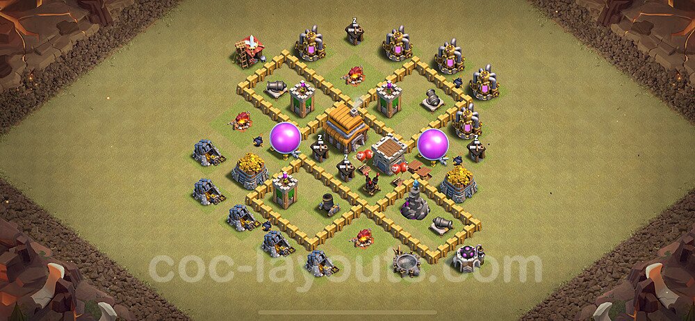 TH5 Max Levels CWL War Base Plan with Link, Anti Everything, Copy Town Hall 5 Design 2024, #43