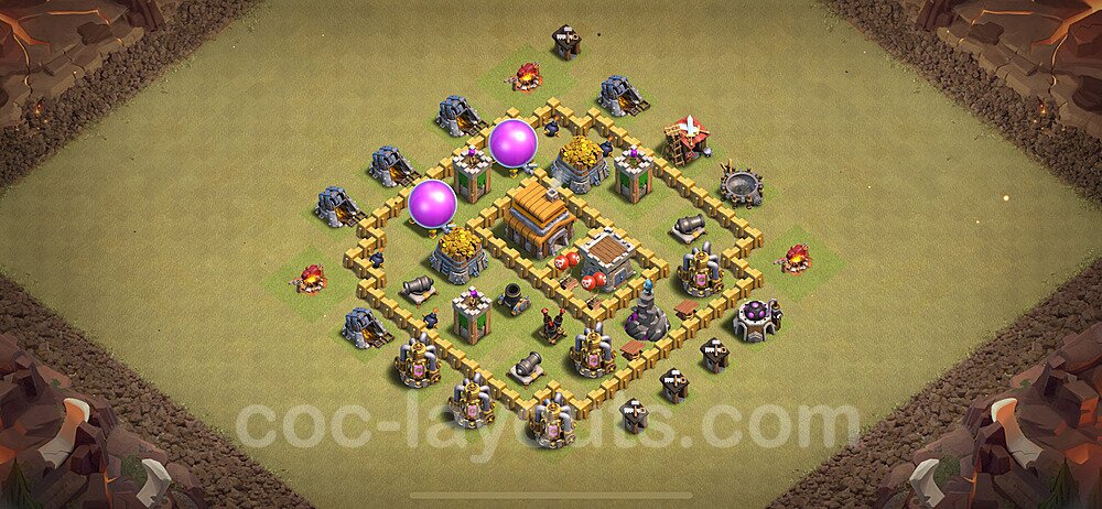 Die Clan War Base RH5 + Link, Hybrid 2024 - COC Rathaus Level 5 Kriegsbase (CK / CW) - #47