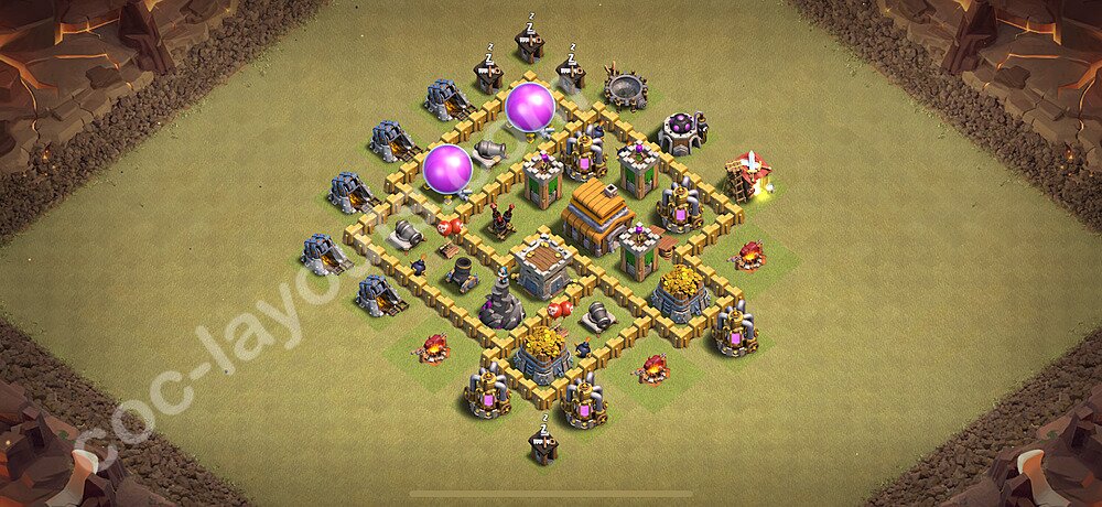 Die Anti 3 Sterne Clan War Base RH5 + Link, Hybrid 2026 - COC Rathaus Level 5 Kriegsbase (CK / CW) - #49