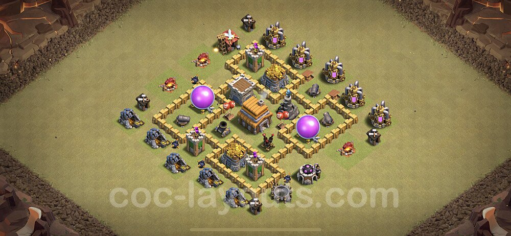 TH5 Anti 2 Stars War Base Plan with Link, Copy Town Hall 5 Design 2020, #5