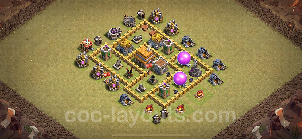 Die Anti 3 Sterne Clan War Base RH5 + Link 2024 - COC Rathaus Level 5 Kriegsbase (CK / CW) - #50