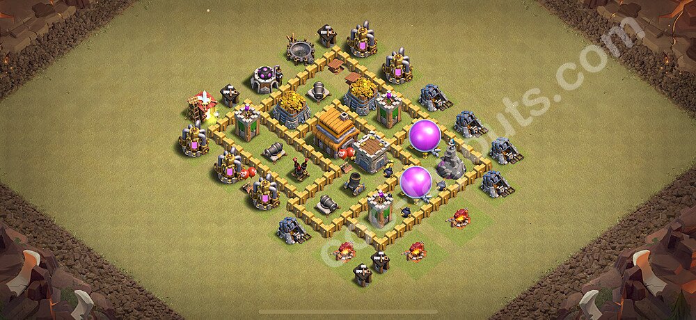 Ustawienie baza wojskowa TH5 z linkiem - Ratusz poziom 5 - COC 2026 - #50