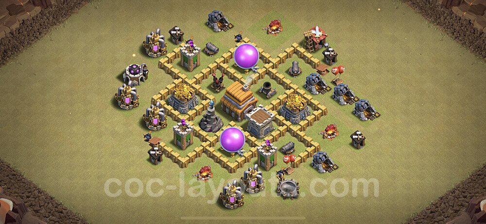 Die Anti 2 Sterne Clan War Base RH5 + Link, Anti Air - COC Rathaus Level 5 Kriegsbase (CK / CW) - #7