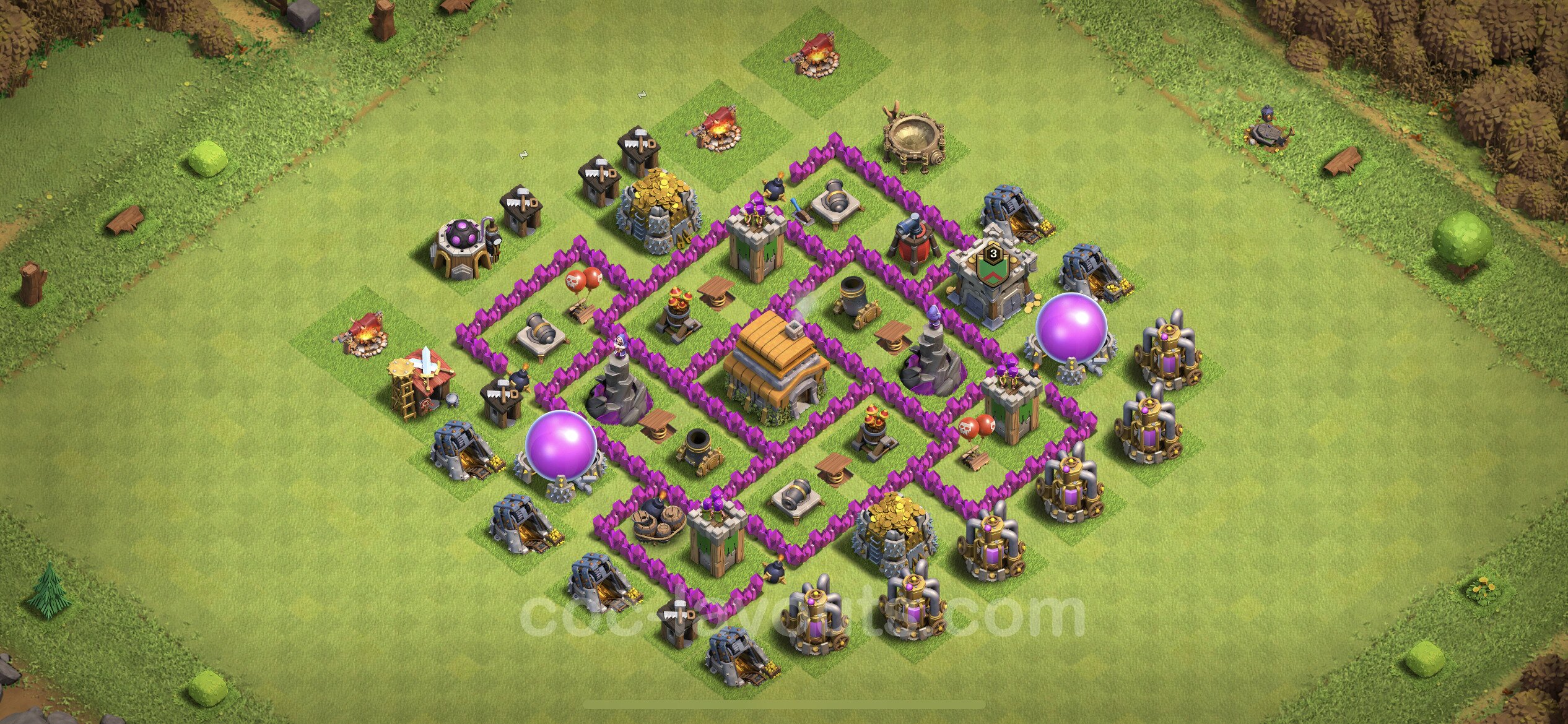 clash of clans town hall 6 layout