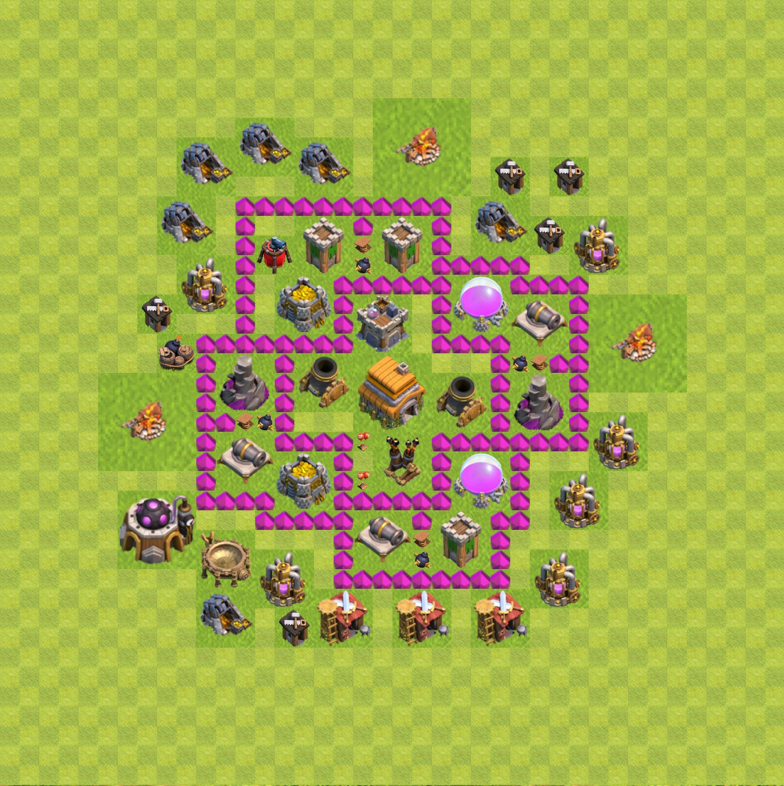 clash of clans town hall 6 layout