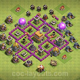 Anti Everything TH6 Base Plan with Link, Copy Town Hall 6 Design 2022, #145