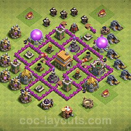 Diseño de aldea Anti Todo Ayuntamiento 6 Copiar - COC TH6 Perfecta Distribucion + Enlace - #145