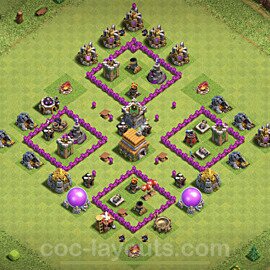 TH6 Anti 3 Stars Base Plan with Link, Anti Everything, Copy Town Hall 6 Base Design, #146