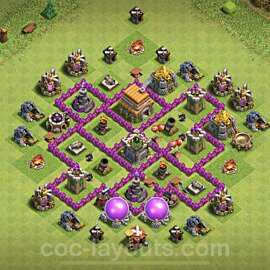 TH6 Trophy Base Plan with Link, Anti Everything, Copy Town Hall 6 Base Design 2022, #147