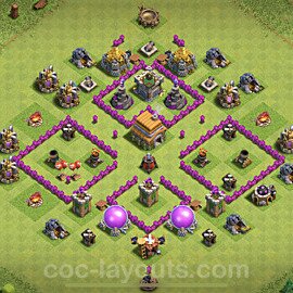 Anti Everything TH6 Base Plan with Link, Copy Town Hall 6 Design, #148