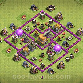 Diseño de aldea al Maximo Ayuntamiento 6 Copiar, Anti Todo, Híbrido - Full COC TH6 Perfecta Distribucion para Defensa + Enlace - #151