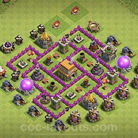 Municipio livello 6 Anti 3 Stelle Base + Link, Anti tutto - Miglior Disposizione Villaggio per Difesa COC TH6 - #154