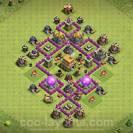 Full Upgrade TH6 Base Plan with Link, Hybrid, Copy Town Hall 6 Max Levels Design 2022, #155