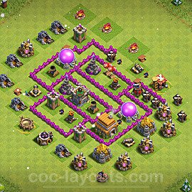 Anti Everything TH6 Base Plan with Link, Copy Town Hall 6 Design 2023, #164