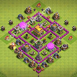 Die Anti 3 Sterne Base RH6 + Link, Anti Alles 2025 - COC Rathaus 6 Kopieren Base - #174