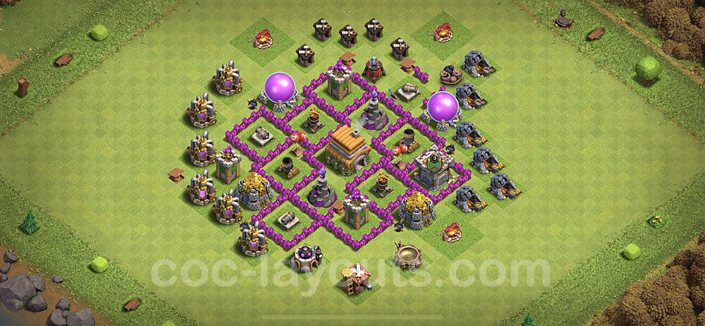Anti Everything TH6 Base Plan with Link, Copy Town Hall 6 Design, #145