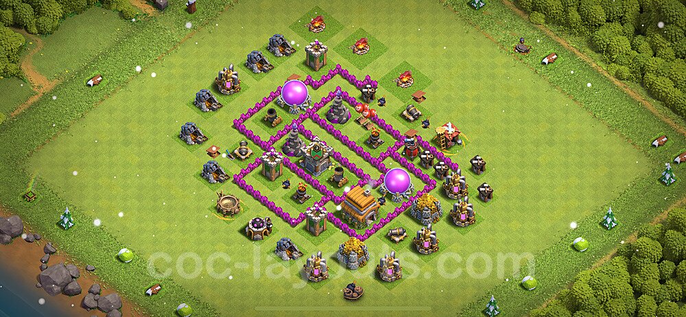 Anti Everything TH6 Base Plan with Link, Copy Town Hall 6 Design 2024, #164