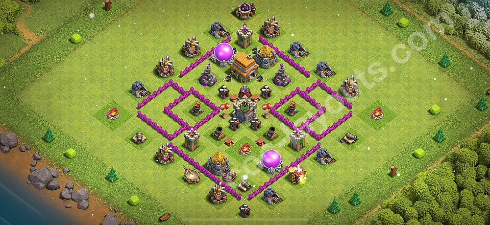 Anti Everything TH6 Base Plan with Link, Hybrid, Copy Town Hall 6 Design 2026, #170