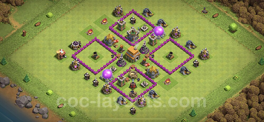 Melhor Layout de Defesa CV6 com link - COC Clash of Clans 2020 - Centro ...